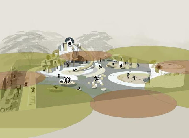 景觀協同[#]優化鋪裝、綠化、遮陽設計與游樂設施的結合。